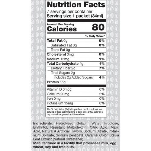 Metabolic Web Store MRC Green Tea Cranberry protein drink nutrition label
